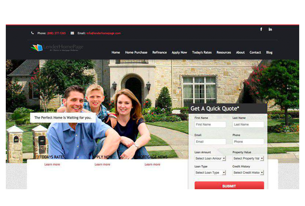 Mortgage screenshot of webwite using mortgagefairies.com