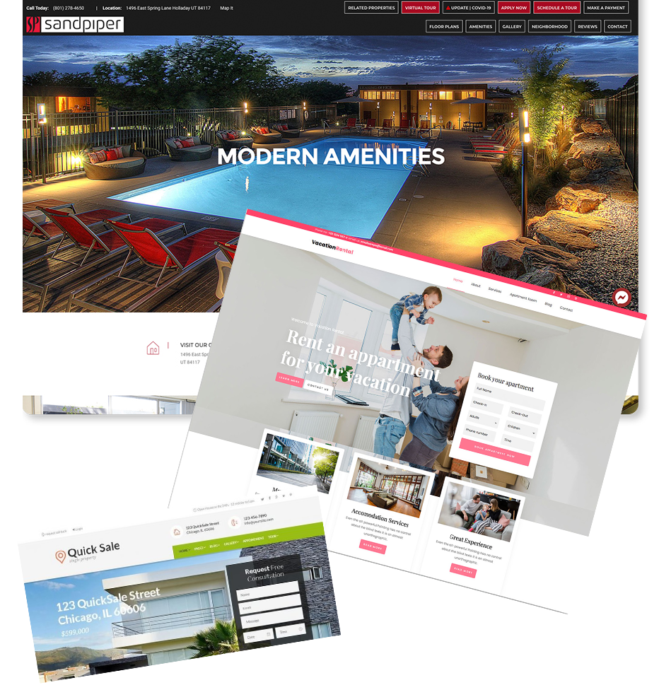 example websites created for 661RENT.COM.
